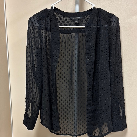 Banana Republic Black Sheer Blouse - Picture 8 of 8